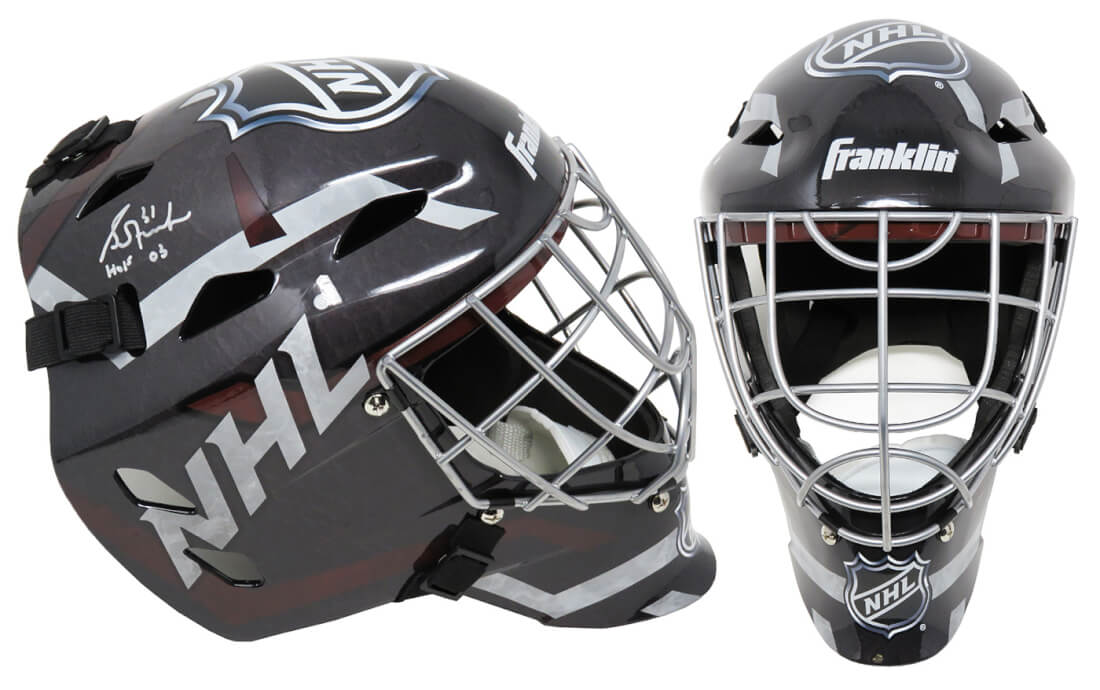 Grant Fuhr Signed NHL Logo Franklin Replica Hockey Goalie Mask w/HOF'03 - FUHMAS411 - Grant Fuhr Signed NHL Logo Franklin Replica Hockey Goalie Mask w/HOF'03 product image
