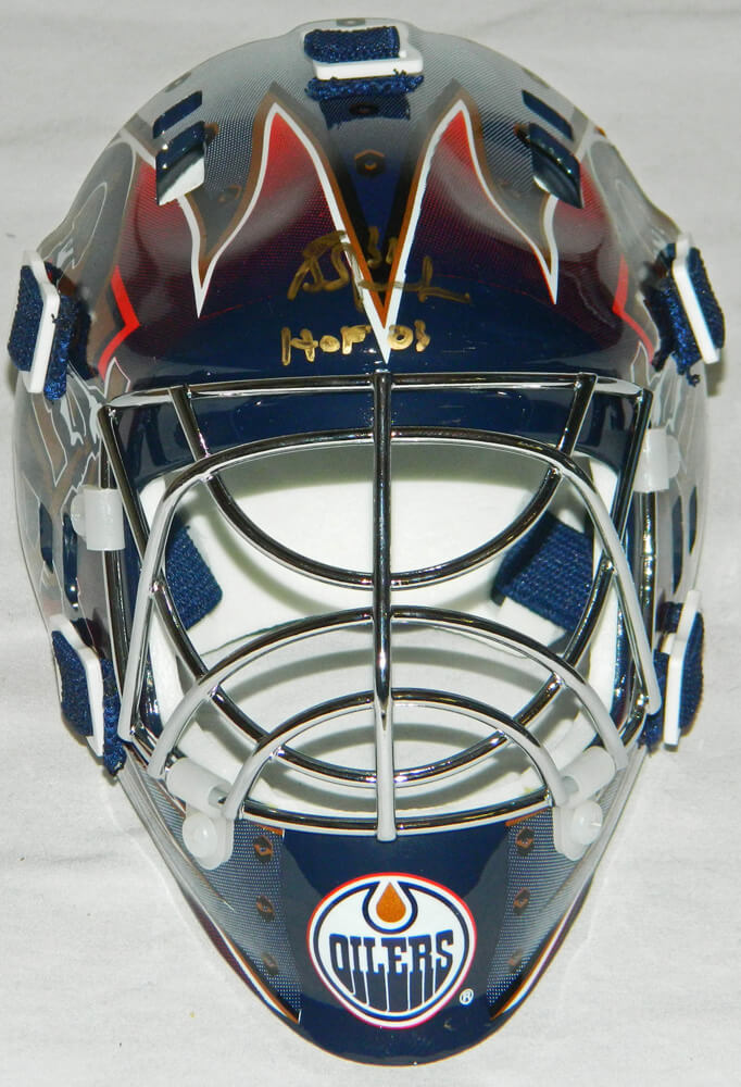 Grant Fuhr Signed Edmonton Oilers Mini Goalie Mask w/HOF'03 - FUHMIN400 - Grant Fuhr Signed Edmonton Oilers Mini Goalie Mask w/HOF'03 product image