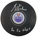 Grant Fuhr Signed Edmonton Oilers Logo Hockey Puck w/5x SC Champs - FUHPUC402 - Grant Fuhr Signed Edmonton Oilers Logo Hockey Puck w/5x SC Champs product image