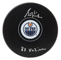 Grant Fuhr Signed Edmonton Oilers Logo Hockey Puck w/88 Vezina - FUHPUC404 - Grant Fuhr Signed Edmonton Oilers Logo Hockey Puck w/88 Vezina product image