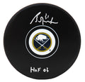 Grant Fuhr Signed Buffalo Sabres Logo Hockey Puck w/HOF'03 - FUHPUC407 - Grant Fuhr Signed Buffalo Sabres Logo Hockey Puck w/HOF'03 product image