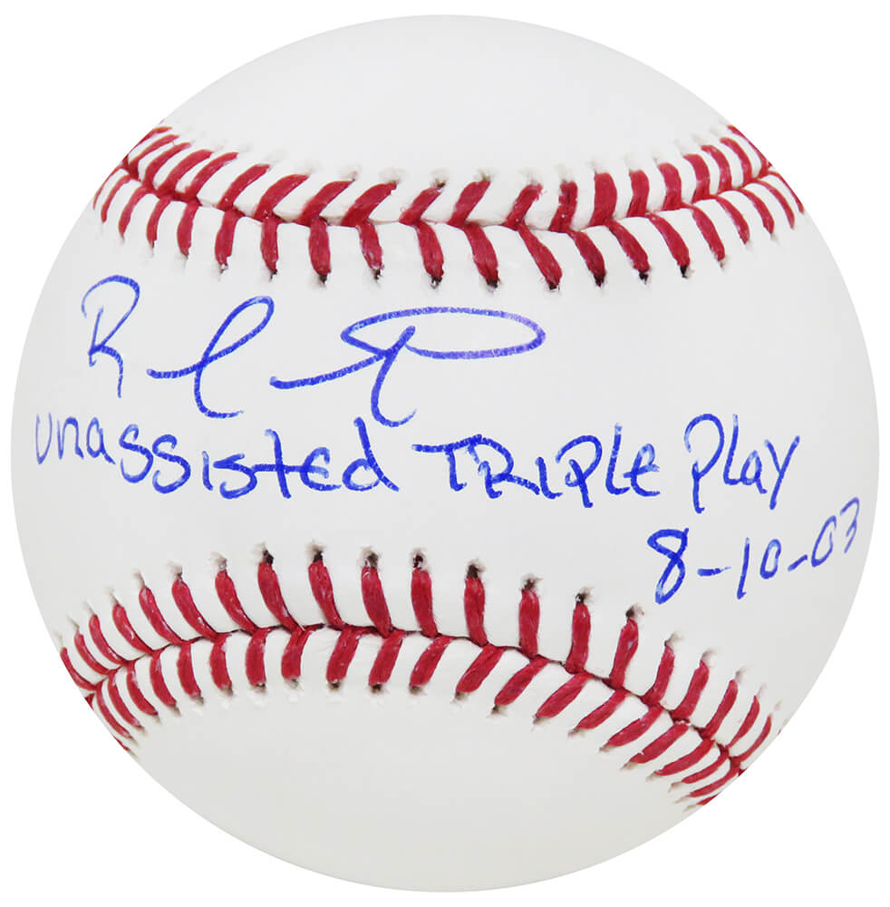 Rafael Furcal Signed Rawlings Official MLB Baseball w/Unassisted Triple Play 8/10/03 - FURBSB103 - Rafael Furcal Signed Rawlings Official MLB Baseball w/Unassisted Triple Play 8/10/03 product image