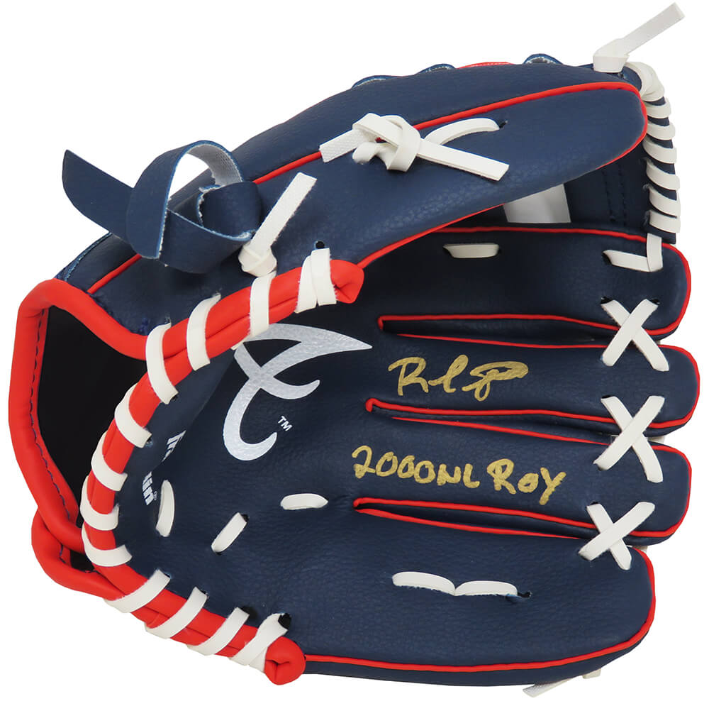 Rafael Furcal Signed Franklin Atlanta Braves Blue Logo Baseball Fielders Glove w/2000 NL ROY - FURGLV101 - Rafael Furcal Signed Franklin Atlanta Braves Blue Logo Baseball Fielders Glove w/2000 NL ROY product image