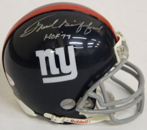 Frank Gifford Signed Autographed Giants Riddell Throwback Mini Helmet - GIFMIN300 - Frank Gifford Signed Autographed Giants Riddell Throwback Mini Helmet product image