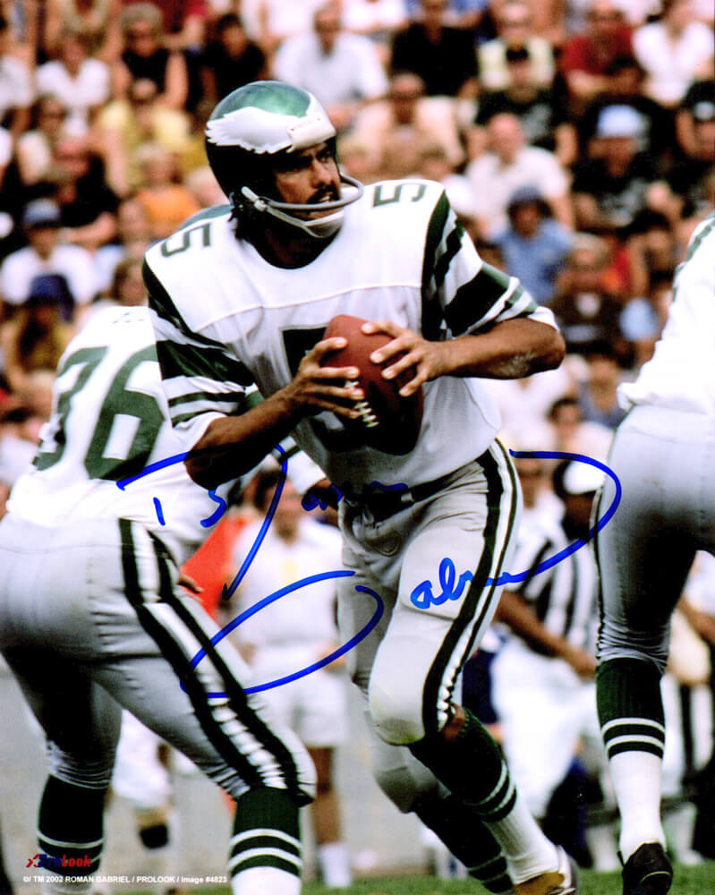 Roman Gabriel Signed Eagles Drop Back 8x10 Photo - GAB08P300 - Roman Gabriel Signed Eagles Drop Back 8x10 Photo product image