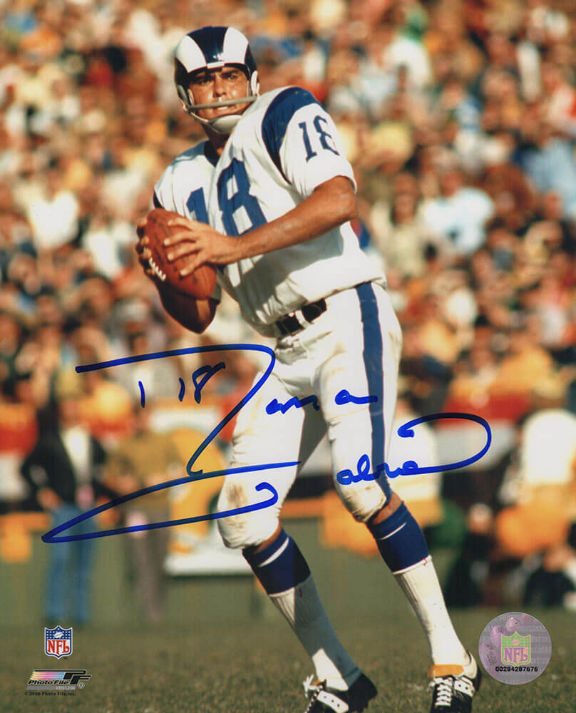 Roman Gabriel Signed Los Angeles Rams White Jersey Action 8x10 Photo - GAB08P304TW - Roman Gabriel Signed Los Angeles Rams White Jersey Action 8x10 Photo product image