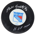 Bill Gadsby Signed New York Rangers Logo Hockey Puck w/HOF 1970 - GADPUC400 - Bill Gadsby Signed New York Rangers Logo Hockey Puck w/HOF 1970 product image