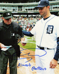 Armando Galarraga Signed Tigers With Umpire Pat On Back 8x10 Photo w/Almost Perfect - GAL08P100MYS - Armando Galarraga Signed Tigers With Umpire Pat On Back 8x10 Photo w/Almost Perfect product image