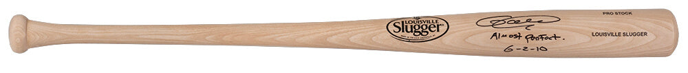 Armando Galarraga Signed Louisville Slugger Pro Stock Blonde Baseball Bat w/Almost Perfect 6-2-10 - GALBAT101 - Armando Galarraga Signed Louisville Slugger Pro Stock Blonde Baseball Bat w/Almost Perfect 6-2-10 product image