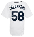 Armando Galarraga Signed White Custom Baseball Jersey w/28 Up 28 Down 6-2-10 - GALJRY101 - Armando Galarraga Signed White Custom Baseball Jersey w/28 Up 28 Down 6-2-10 product image