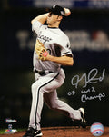 Jon Garland Signed Chicago White Sox 2005 World Series Pitching Action 8x10 Photo w/05 WS Champs - GAR08P102 - Jon Garland Signed Chicago White Sox 2005 World Series Pitching Action 8x10 Photo w/05 WS Champs product image
