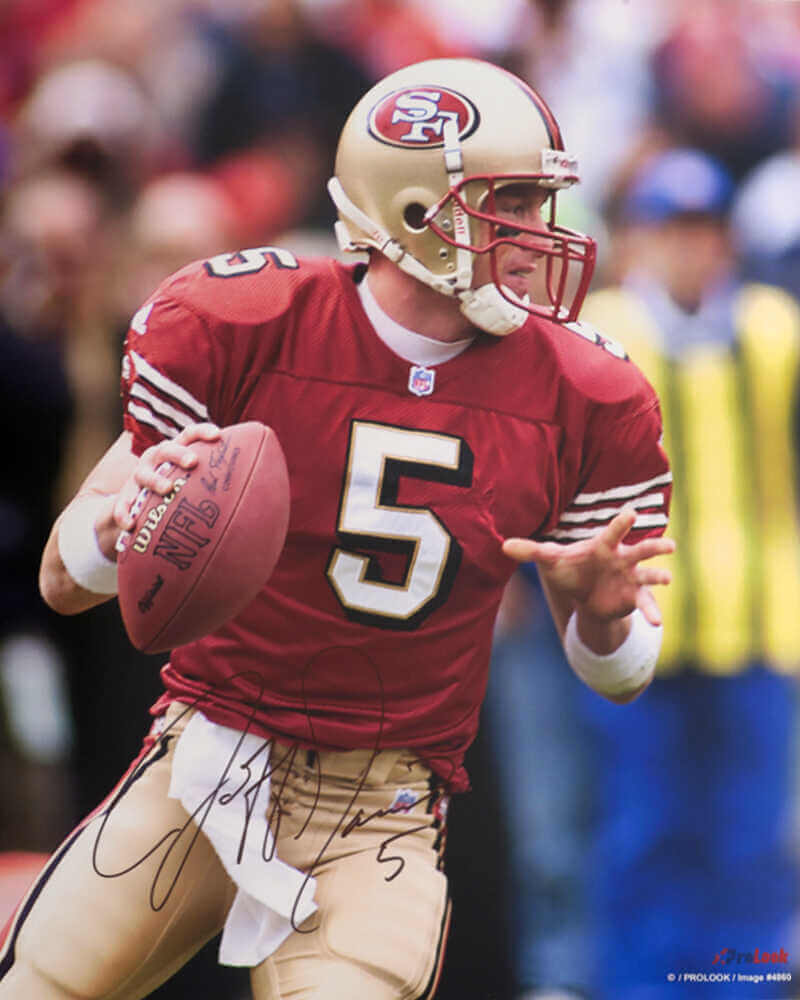 Jeff Garcia Signed San Francisco 49ers Red Jersey Passing 16x20 Photo - GAR16P300 - Jeff Garcia Signed San Francisco 49ers Red Jersey Passing 16x20 Photo product image