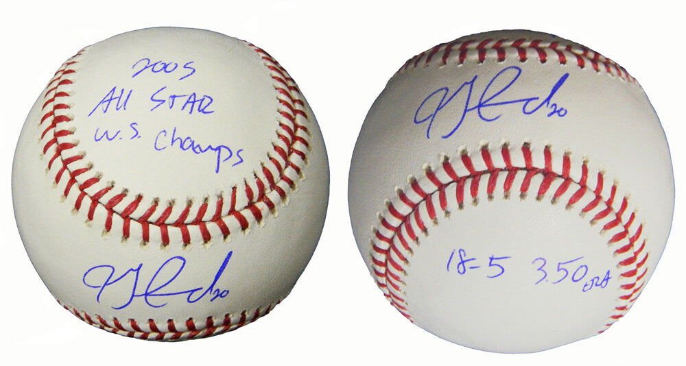 Jon Garland Signed Rawlings Official MLB Baseball w/2005 All Star, WS Champs, 18-5, 3.50 ERA - GARBSB121 - Jon Garland Signed Rawlings Official MLB Baseball w/2005 All Star, WS Champs, 18-5, 3.50 ERA product image