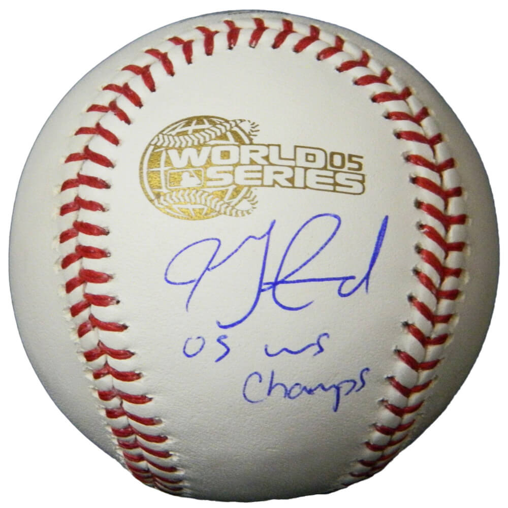 Jon Garland Signed Rawlings Official 2005 World Series Baseball w/05 WS Champs - GARBSB123 - Jon Garland Signed Rawlings Official 2005 World Series Baseball w/05 WS Champs product image