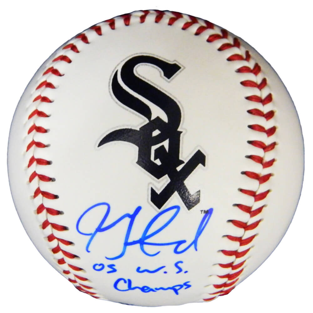 Jon Garland Signed Chicago White Sox White Logo Baseball w/05 WS Champs - GARBSB124 - Jon Garland Signed Chicago White Sox White Logo Baseball w/05 WS Champs product image