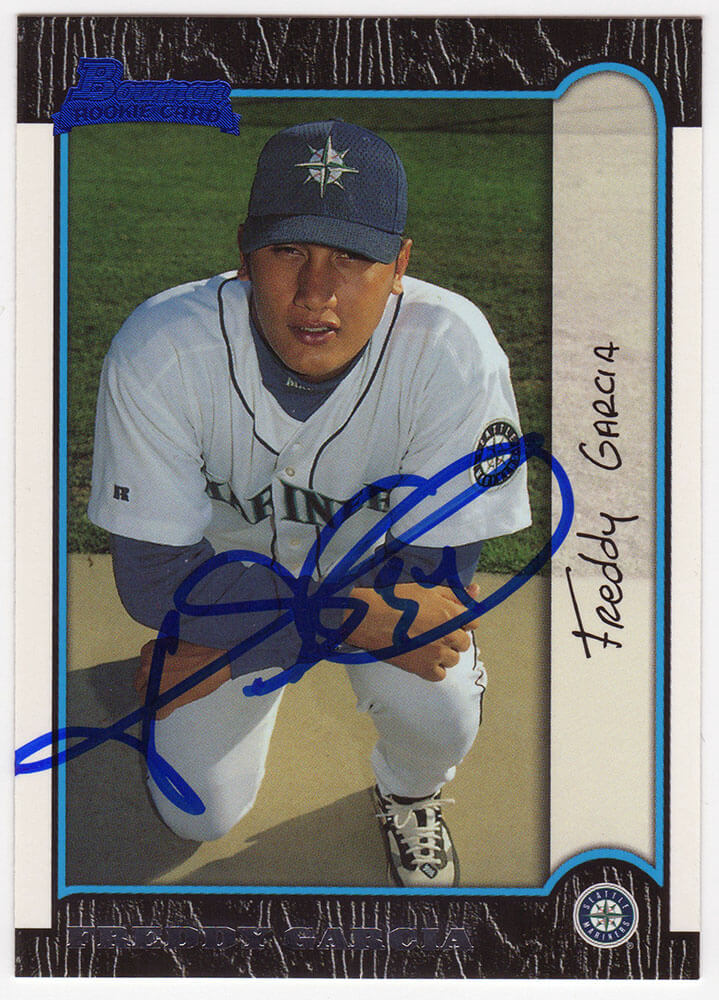 Freddy Garcia Signed Seattle Mariners 1999 Bowman Rookie Baseball Trading Card #404 - GARCAR101 - Freddy Garcia Signed Seattle Mariners 1999 Bowman Rookie Baseball Trading Card #404 product image