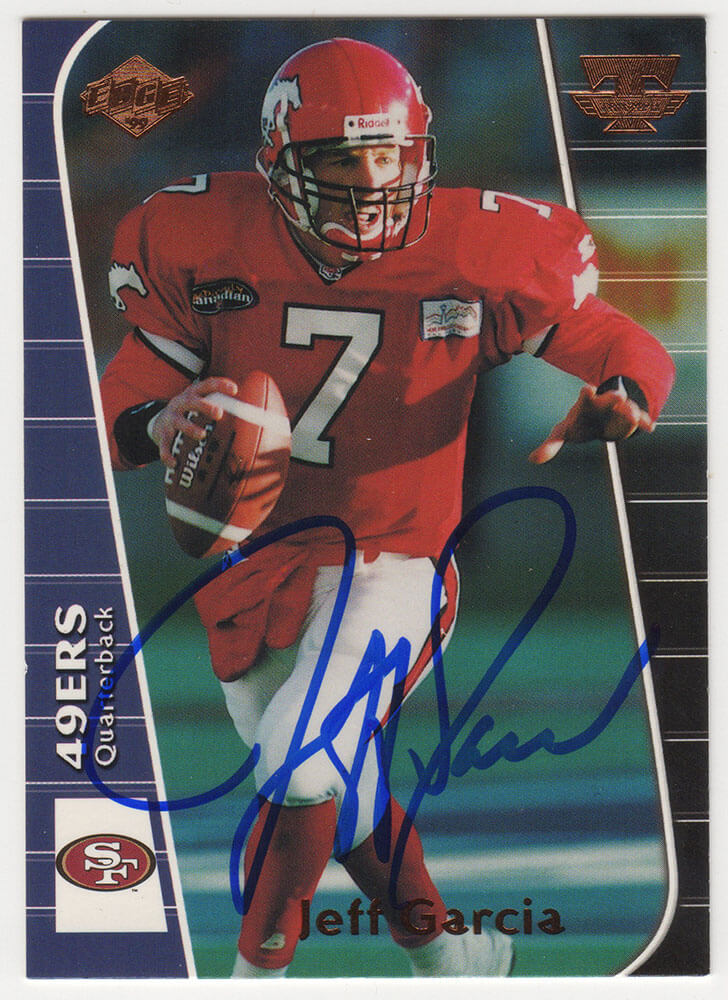 Jeff Garcia Signed 1999 Collectors Edge Triumph Rookie Football Card #T119 - GARCAR300 - Jeff Garcia Signed 1999 Collectors Edge Triumph Rookie Football Card #T119 product image