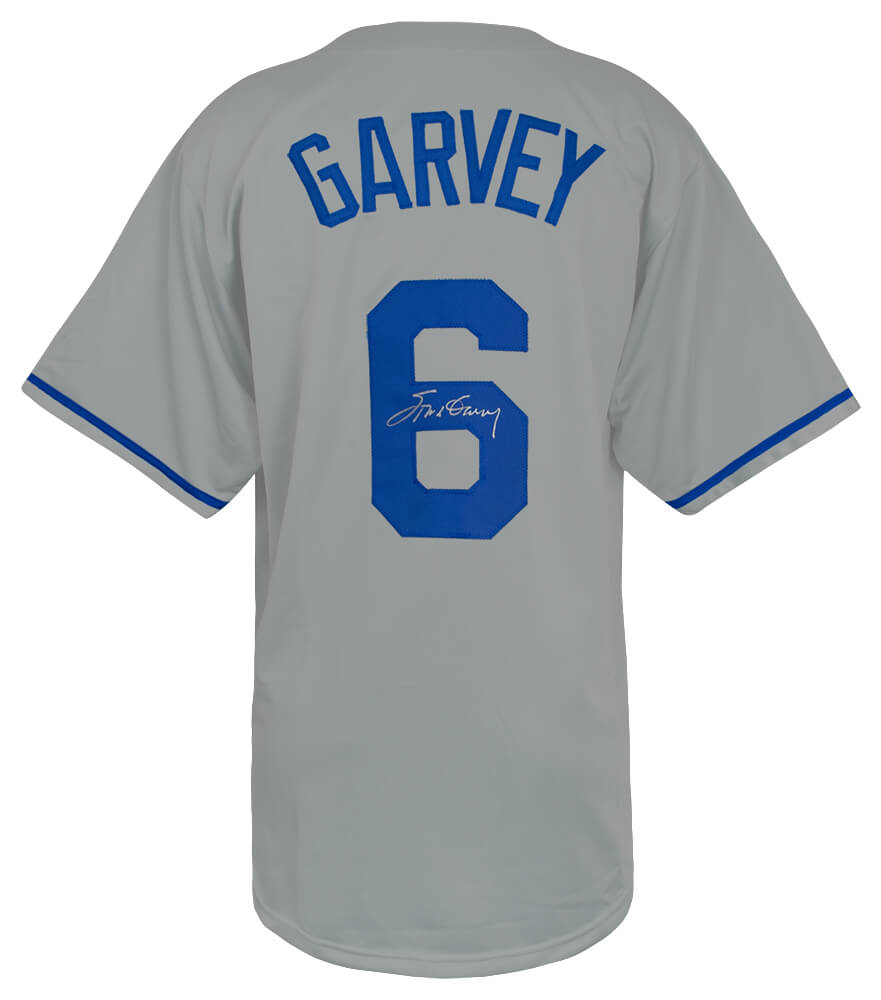 Steve Garvey Signed Grey Custom Baseball Jersey - GARJRY104 - Steve Garvey Signed Grey Custom Baseball Jersey product image