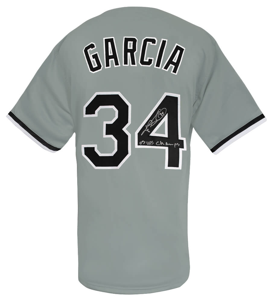 Freddy Garcia Signed Grey Custom Baseball Jersey w/05 WS Champs - GARJRY110 - Freddy Garcia Signed Grey Custom Baseball Jersey w/05 WS Champs product image