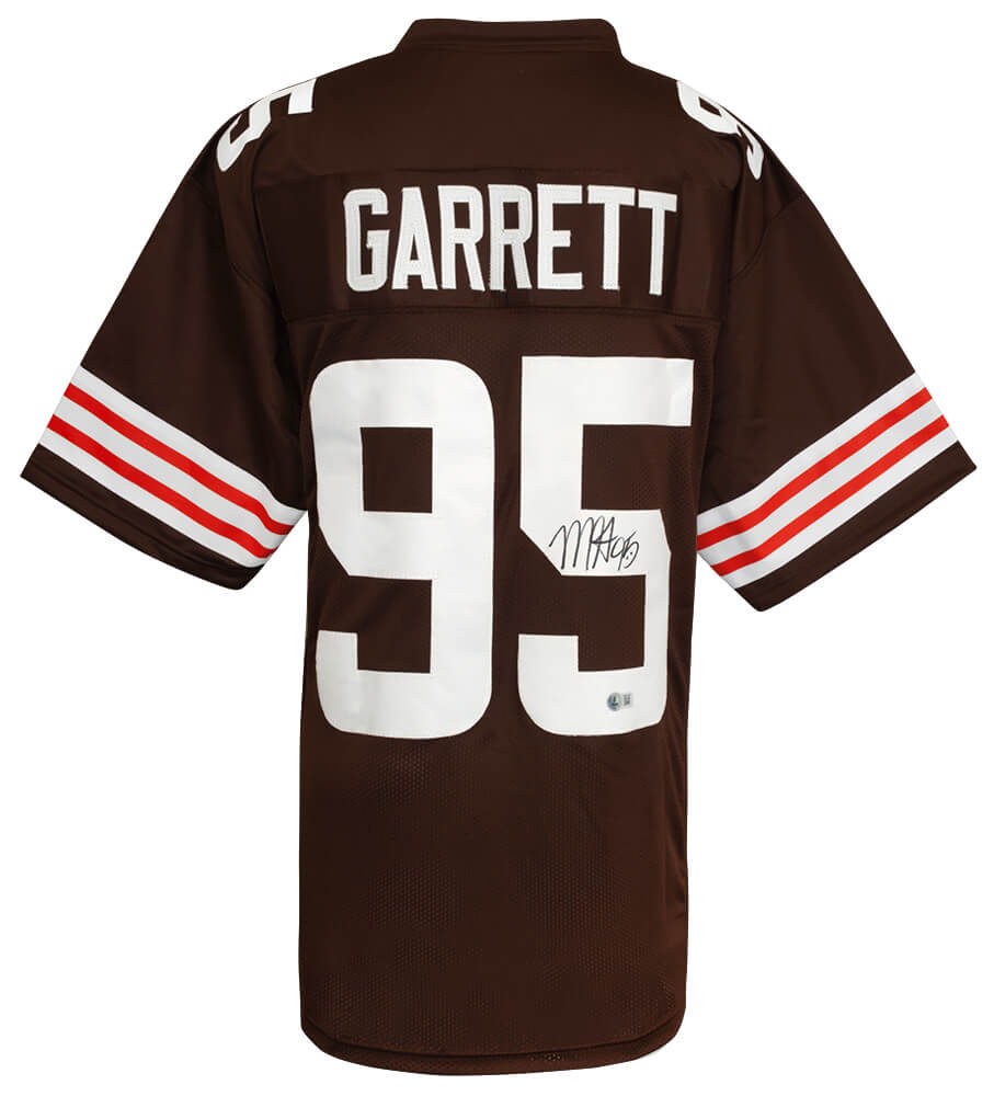 Myles Garrett Signed Brown With White #'s Custom Football Jersey (Beckett) - GARJRY303 - Myles Garrett Signed Brown With White #'s Custom Football Jersey (Beckett) product image
