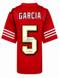 Jeff Garcia Signed Red Custom Football Jersey w/4x Pro Bowl - GARJRY311 - Jeff Garcia Signed Red Custom Football Jersey w/4x Pro Bowl product image