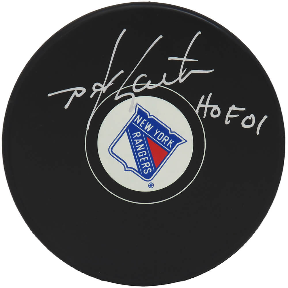 Mike Gartner Signed New York Rangers Logo Hockey Puck w/HOF'01 - GARPUC401 - Mike Gartner Signed New York Rangers Logo Hockey Puck w/HOF'01 product image