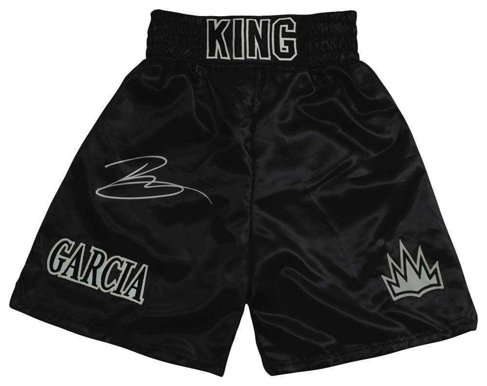 Ryan Garcia Signed King Garcia Black Trim Custom Boxing Trunks - (Beckett) - GARTRU501 - Ryan Garcia Signed King Garcia Black Trim Custom Boxing Trunks - (Beckett) product image