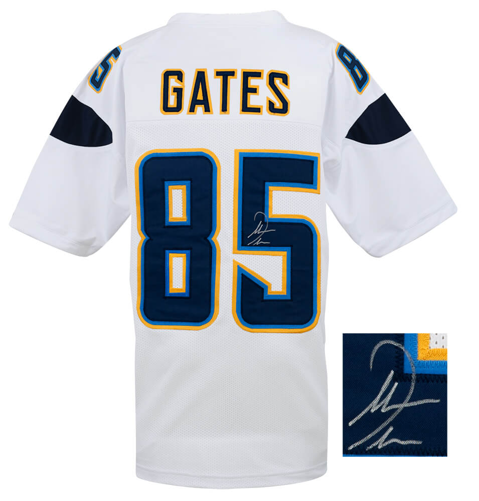 Antonio Gates Signed White Custom Football Jersey - GATJRY303 - Antonio Gates Signed White Custom Football Jersey product image