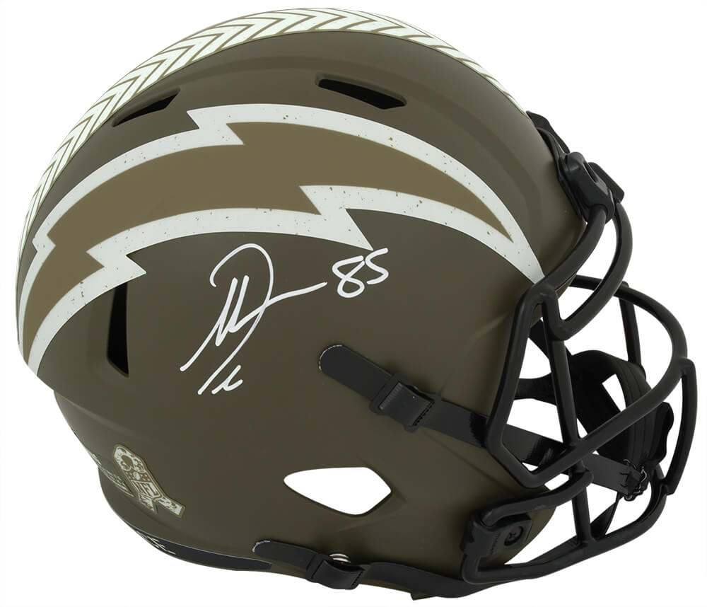 Antonio Gates Signed Chargers Salute to Service Riddell Full Size Speed Replica Helmet - GATREP304 - Antonio Gates Signed Chargers Salute to Service Riddell Full Size Speed Replica Helmet product image