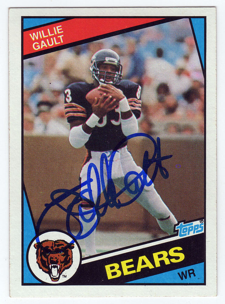 Willie Gault Signed Chicago Bears 1984 Topps Rookie Football Trading Card #224 - GAUCAR300 - Willie Gault Signed Chicago Bears 1984 Topps Rookie Football Trading Card #224 product image