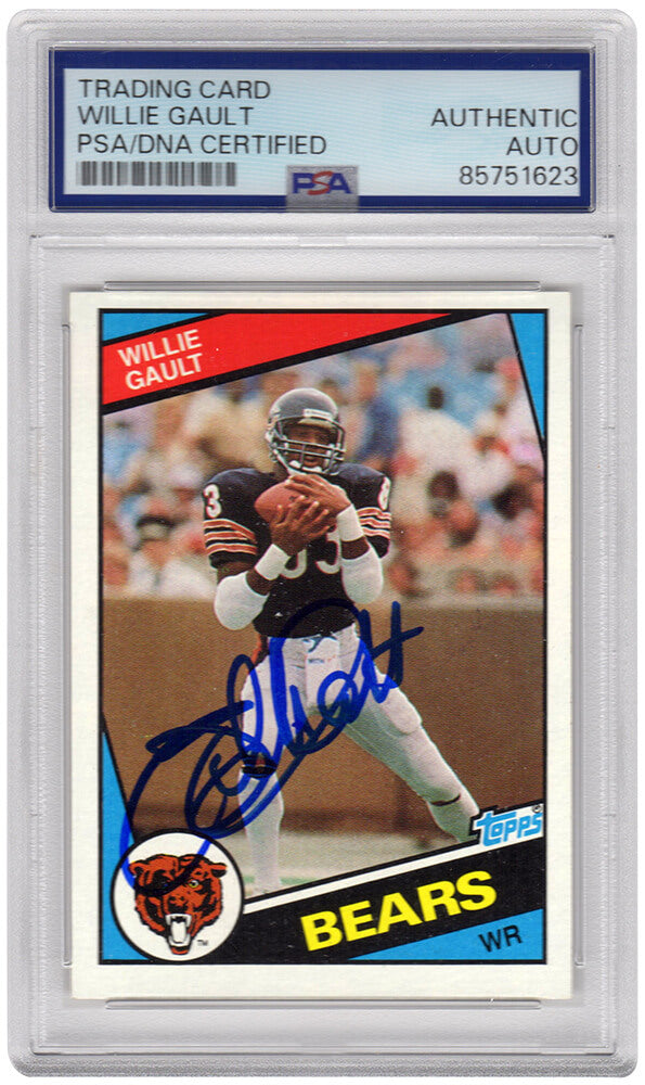 Willie Gault Signed Chicago Bears 1984 Topps Rookie Football Card #224 - (PSA Encapsulated) - GAUCAR301 - Willie Gault Signed Chicago Bears 1984 Topps Rookie Football Card #224 - (PSA Encapsulated) product image