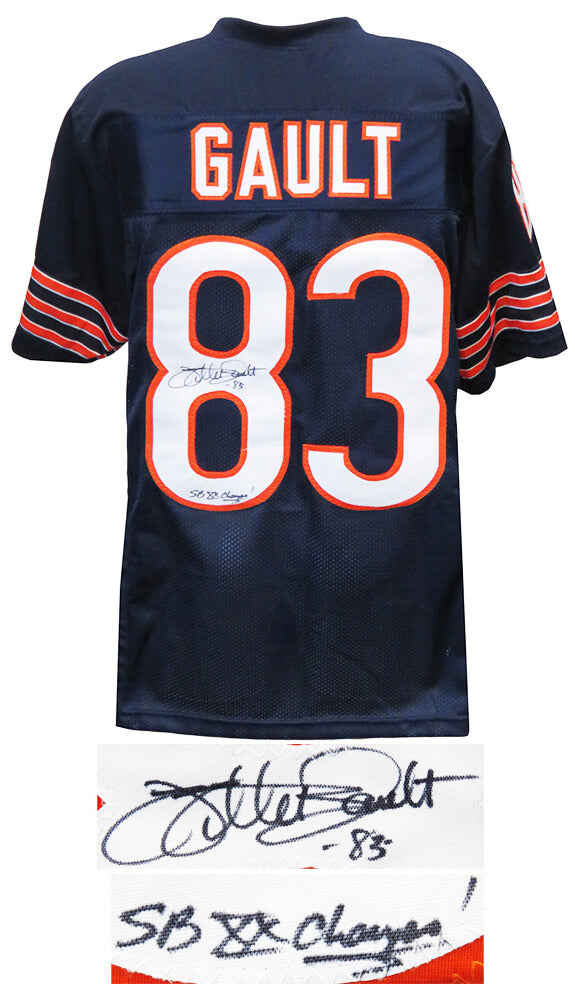 Willie Gault Signed Navy Custom Jersey w/SB XX Champs - GAUJRY300 - Willie Gault Signed Navy Custom Jersey w/SB XX Champs product image