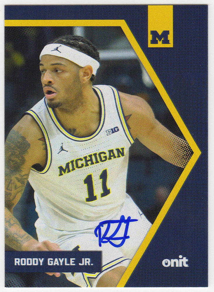 Roddy Gayle Jr. Signed Michigan Wolverines 2025 Onit Basketball Trading Card #BV-12 - GAYCAR202 - Roddy Gayle Jr. Signed Michigan Wolverines 2025 Onit Basketball Trading Card #BV-12 product image