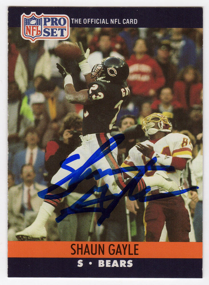 Shaun Gayle Signed Chicago Bears 1990 Pro-Set Rookie Football Trading Card #450 - GAYCAR301 - Shaun Gayle Signed Chicago Bears 1990 Pro-Set Rookie Football Trading Card #450 product image