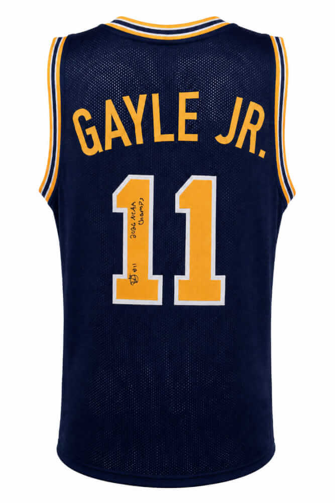 Roddy Gayle Jr. Signed Navy Custom College Basketball Jersey w/2026 NCAA Champs - GAYJRY200 - Roddy Gayle Jr. Signed Navy Custom College Basketball Jersey w/2026 NCAA Champs product image