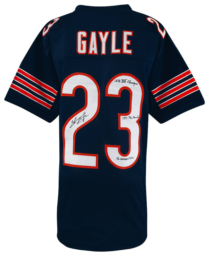 Shaun Gayle Signed Navy Custom Football Jersey w/3-Inscriptions - GAYJRY300 - Shaun Gayle Signed Navy Custom Football Jersey w/3-Inscriptions product image