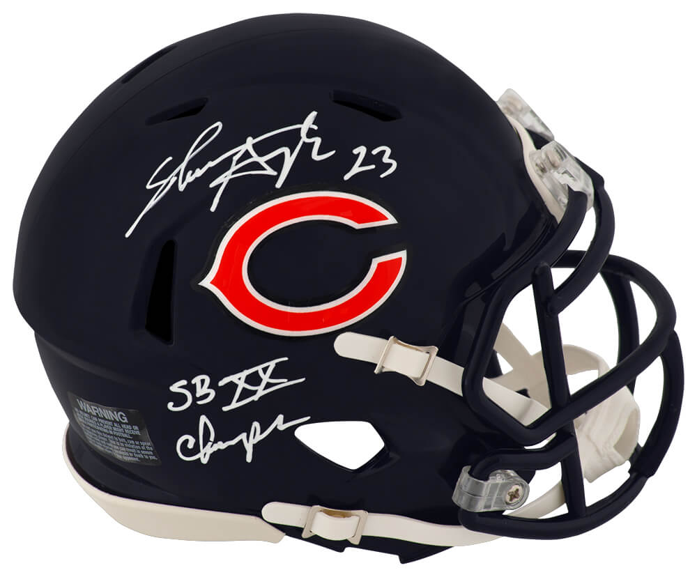 Shaun Gayle Signed Chicago Bears Riddell Speed Mini Helmet w/SB XX Champs - GAYMIN301 - Shaun Gayle Signed Chicago Bears Riddell Speed Mini Helmet w/SB XX Champs product image