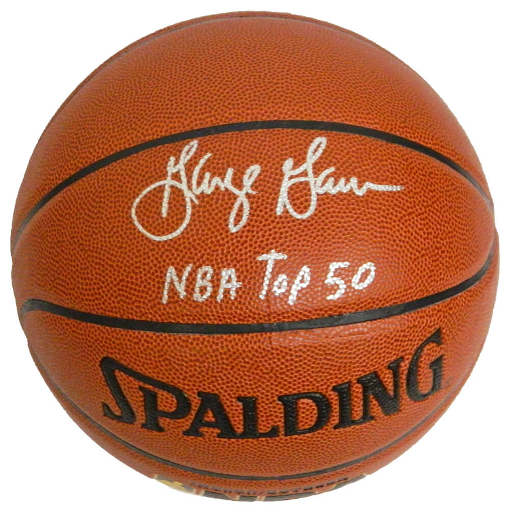 George Gervin Signed Spalding NBA Indoor/Outdoor Basketball w/NBA Top 50 - GERBSK202 - George Gervin Signed Spalding NBA Indoor/Outdoor Basketball w/NBA Top 50 product image