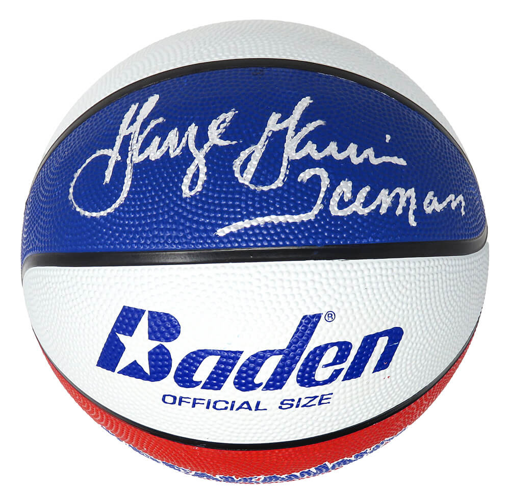 George Gervin Signed Baden Red, White & Blue Basketball w/Iceman - GERBSK209 - George Gervin Signed Baden Red, White & Blue Basketball w/Iceman product image