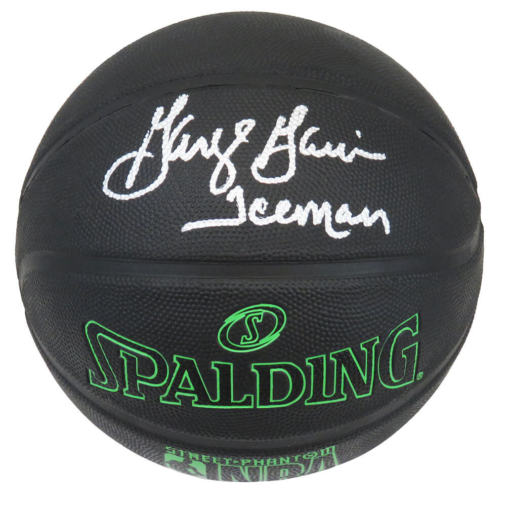 George Gervin Signed Spalding Phantom Black NBA Basketball w/Iceman - GERBSK213 - George Gervin Signed Spalding Phantom Black NBA Basketball w/Iceman product image