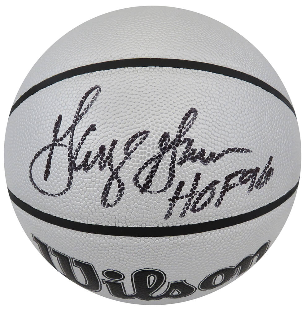 George Gervin Signed Wilson Silver 75th Anniversary Logo NBA Basketball w/HOF'96 - GERBSK217 - George Gervin Signed Wilson Silver 75th Anniversary Logo NBA Basketball w/HOF'96 product image