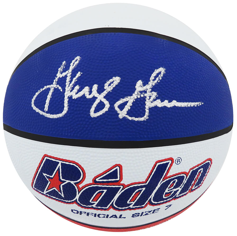 George Gervin Signed Baden Red, White & Blue Full Size Basketball - GERBSK218 - George Gervin Signed Baden Red, White & Blue Full Size Basketball product image