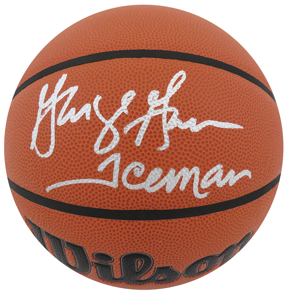George Gervin Signed Wilson Indoor/Outdoor NBA Basketball w/Iceman - GERBSK219 - George Gervin Signed Wilson Indoor/Outdoor NBA Basketball w/Iceman product image