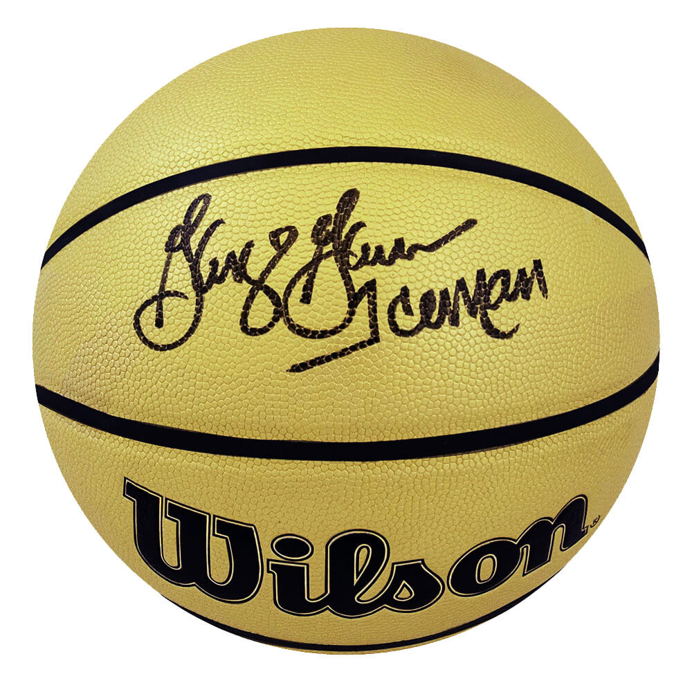 George Gervin Signed Wilson Gold Full Size NBA Basketball w/Iceman - GERBSK224 - George Gervin Signed Wilson Gold Full Size NBA Basketball w/Iceman product image