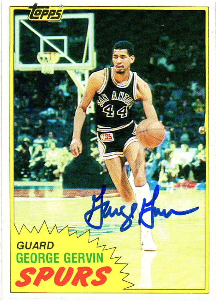 George Gervin Signed San Antonio Spurs 1981 Topps Trading Card #37 - GERCAR200 - George Gervin Signed San Antonio Spurs 1981 Topps Trading Card #37 product image