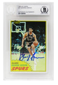 George Gervin Signed San Antonio Spurs 1981 Topps Basketball Trading Card #37 - (Beckett Encapsulated) - GERCAR202 - George Gervin Signed San Antonio Spurs 1981 Topps Basketball Trading Card #37 - (Beckett Encapsulated) product image