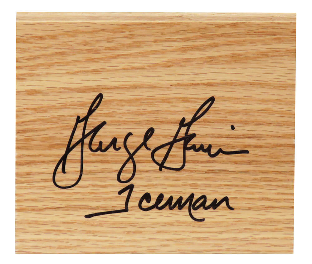 George Gervin Signed 5x6 Floor Piece w/Iceman - GERFLO202 - George Gervin Signed 5x6 Floor Piece w/Iceman product image