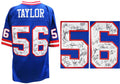 New York Giants Super Bowl XXI / XXV Team Signed Giants Lawrence Taylor #56 Blue Mitchell & Ness Premier Jersey (29 Sigs) - GIAJRY300 - New York Giants Super Bowl XXI / XXV Team Signed Giants Lawrence Taylor #56 Blue Mitchell & Ness Premier Jersey (29 Sigs) product image