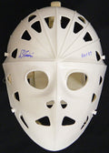 Ed Giacomin Signed White Throwback Full Size Goalie Mask w/HOF 87 - GIAMAS400 - Ed Giacomin Signed White Throwback Full Size Goalie Mask w/HOF 87 product image