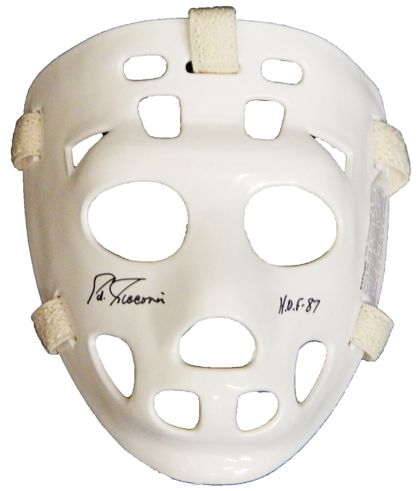 Ed Giacomin Signed White Throwback Hockey Goalie Mask w/HOF'87 - GIAMAS401 - Ed Giacomin Signed White Throwback Hockey Goalie Mask w/HOF'87 product image